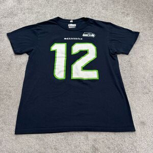 Team Apparel NFL Seattle Seahawks #12 Jersey T- Shirt Mens Medium Blue Fan Tee